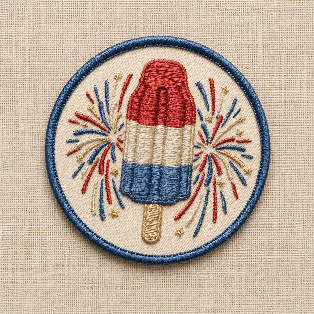 Firecracker Popsicle Embroidered Iron-On Patch