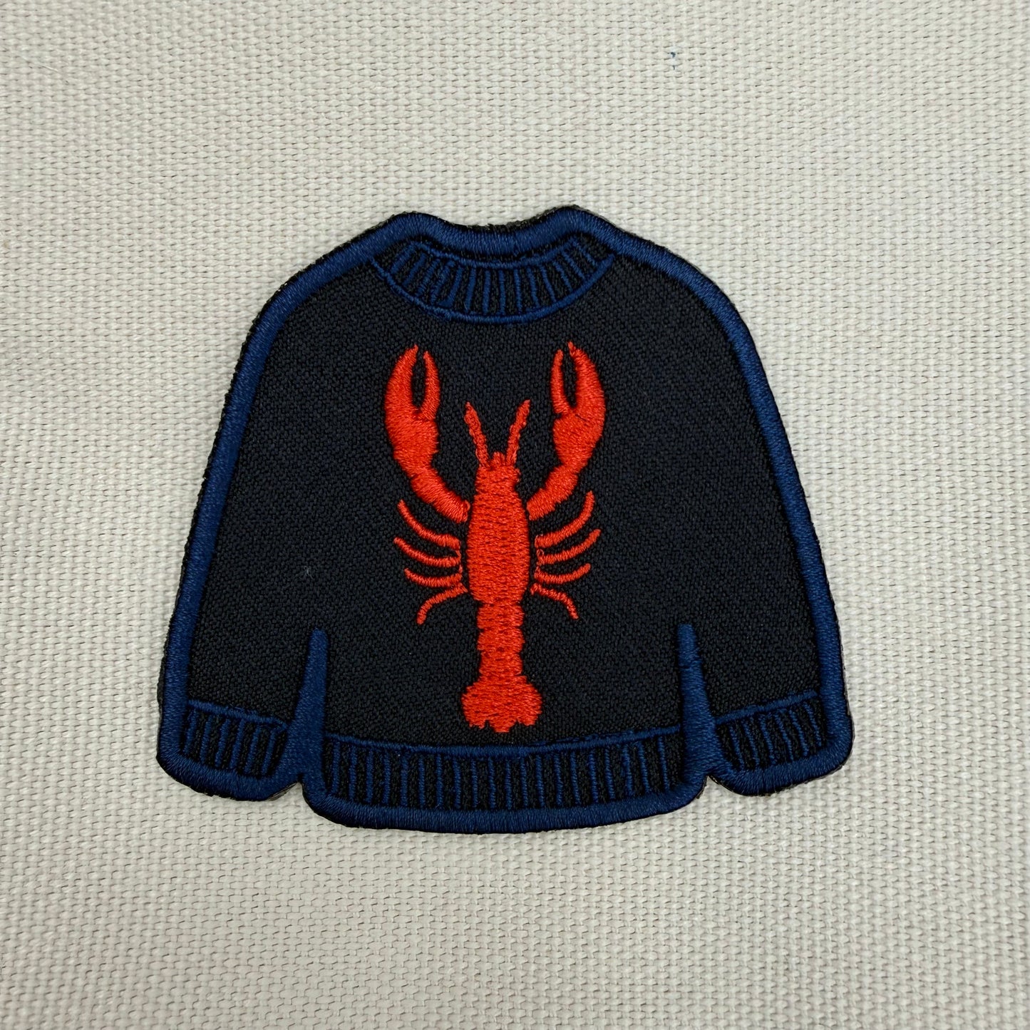 Embroidered Lobster Sweater Iron-On Patch