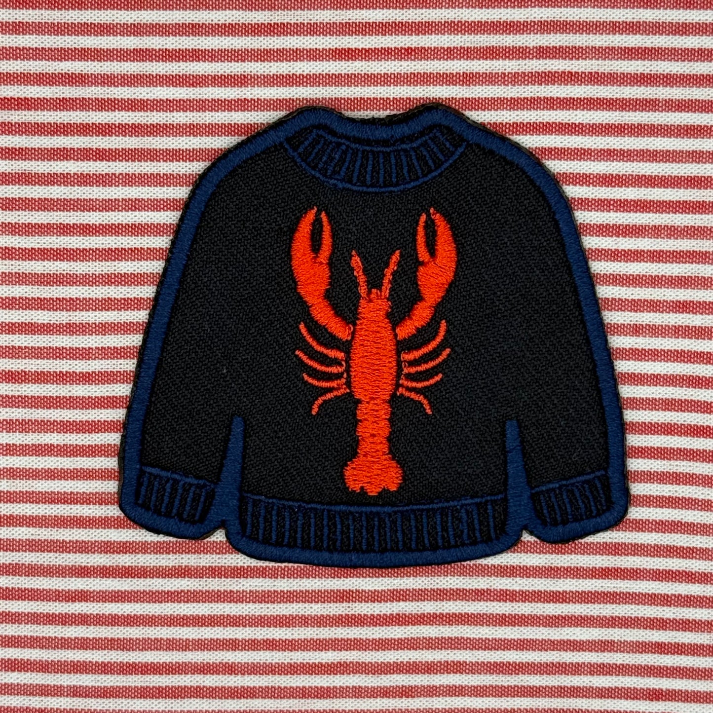 Embroidered Lobster Sweater Iron-On Patch