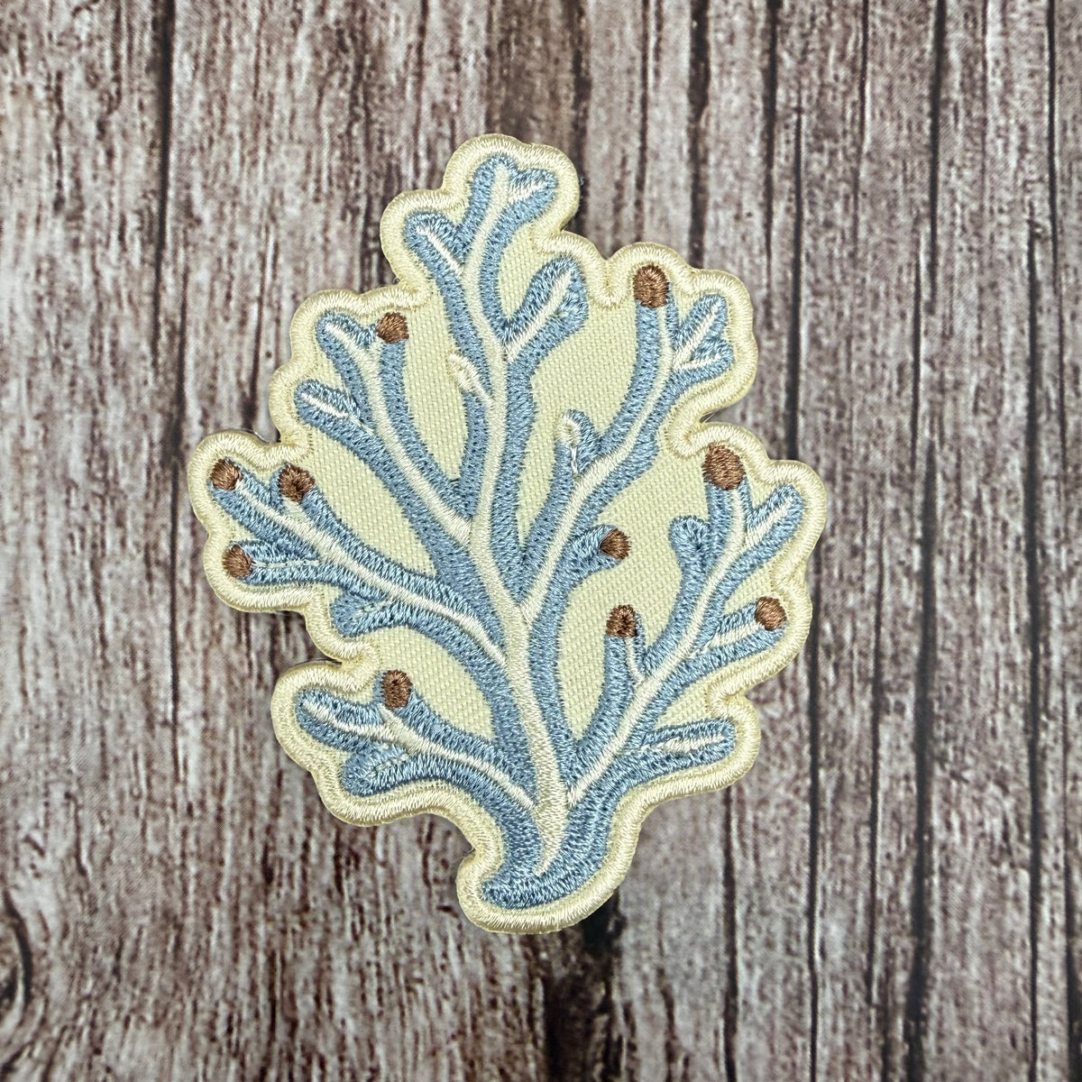 Coral Branch Embroidered Iron-On Patch