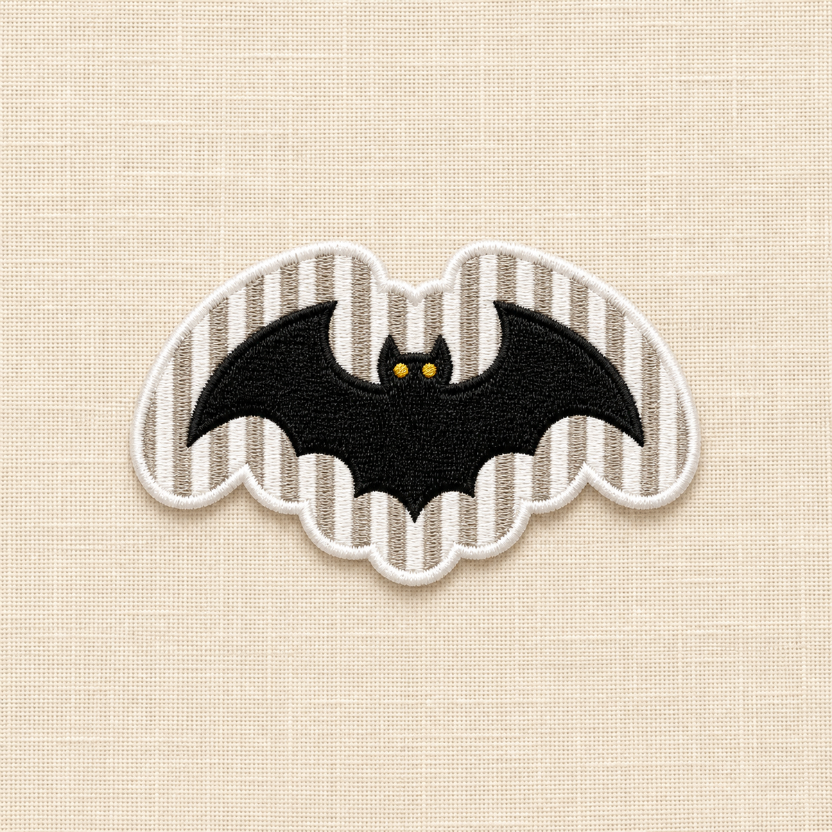 Seersucker Bat Patch | Embroidered Halloween Iron-On Patch Title