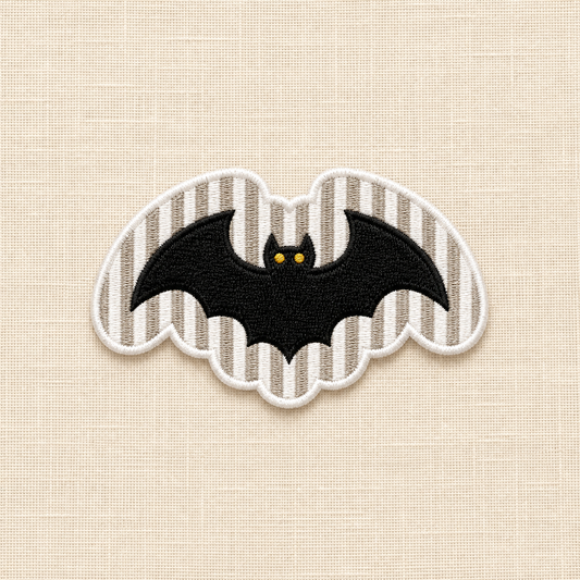 Seersucker Bat Patch | Embroidered Halloween Iron-On Patch Title