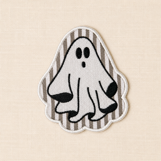 Seersucker Ghost Patch | Embroidered Halloween Iron-On Patch