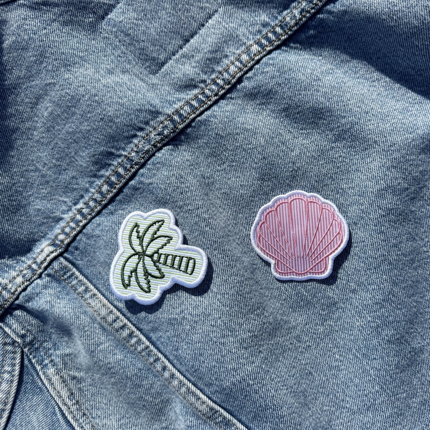 Seersucker Pink Shell Patch