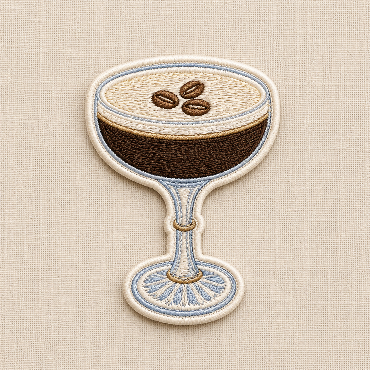 Espresso Martini Embroidered Iron-On Patch