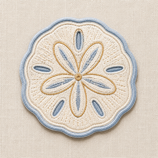 Still Water Collection — Sand Dollar Embroidered Iron-On Patch