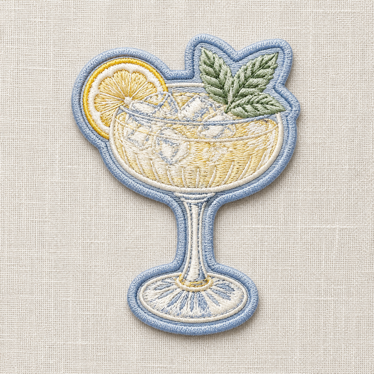 Summer Cocktail Embroidered Iron-On Patch