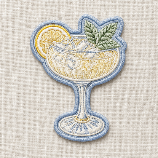 Summer Cocktail Embroidered Iron-On Patch
