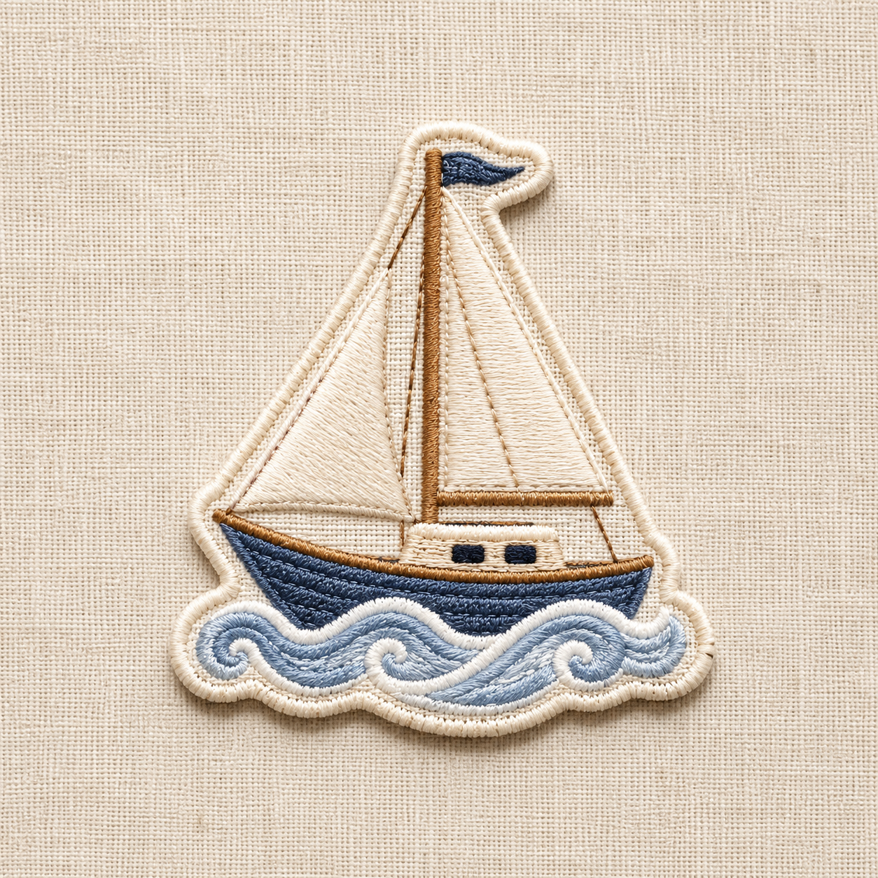 Sailboat Embroidered Iron-On Patch
