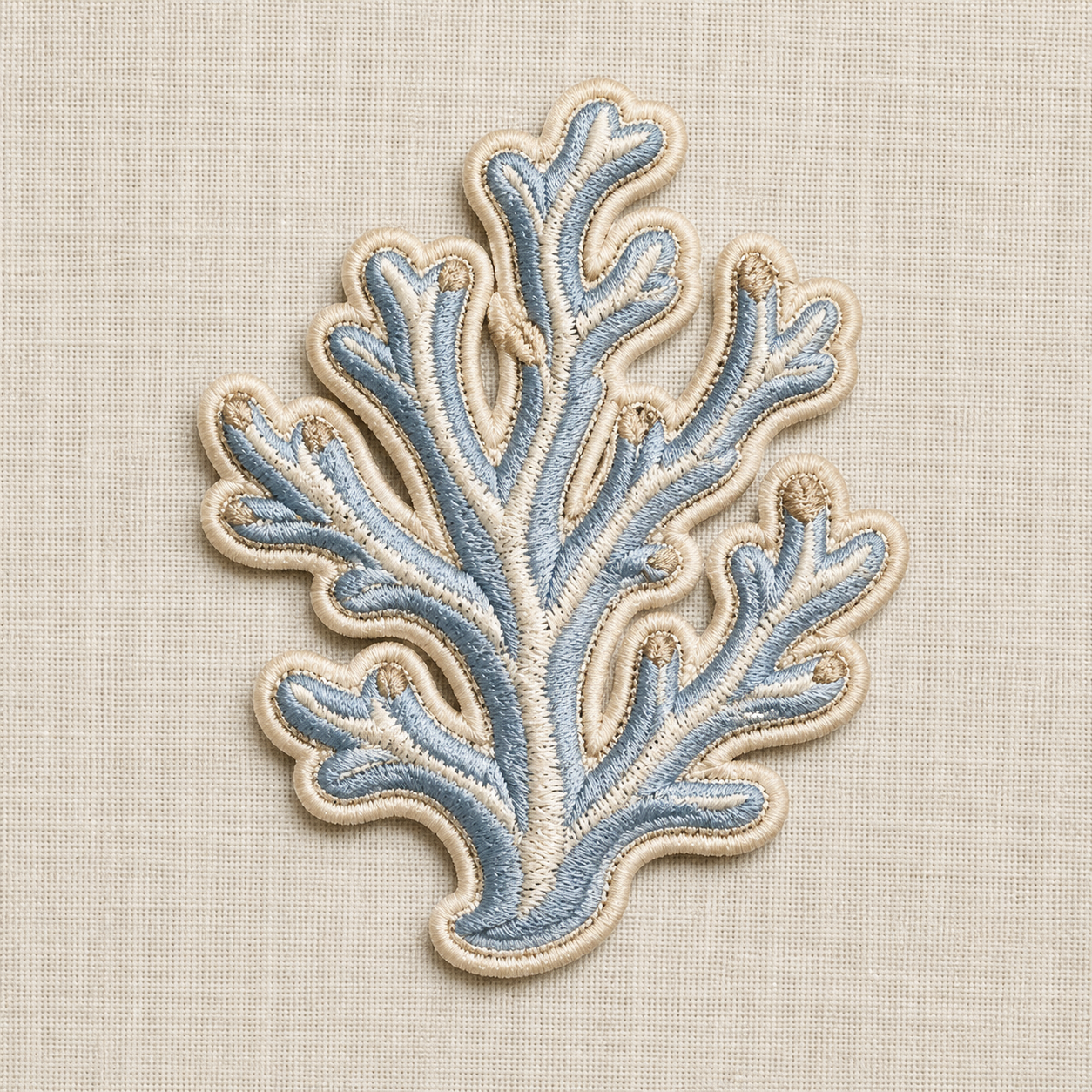 Coral Branch Embroidered Iron-On Patch