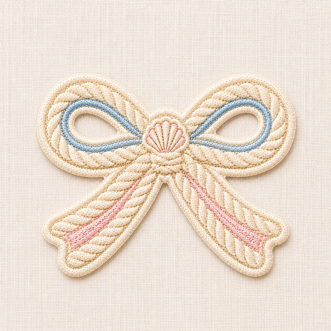 Rope Bow Embroidered Iron-On Patch