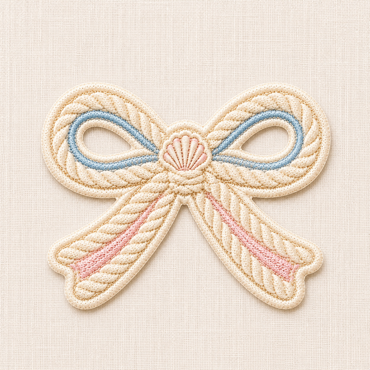 Rope Bow Embroidered Iron-On Patch