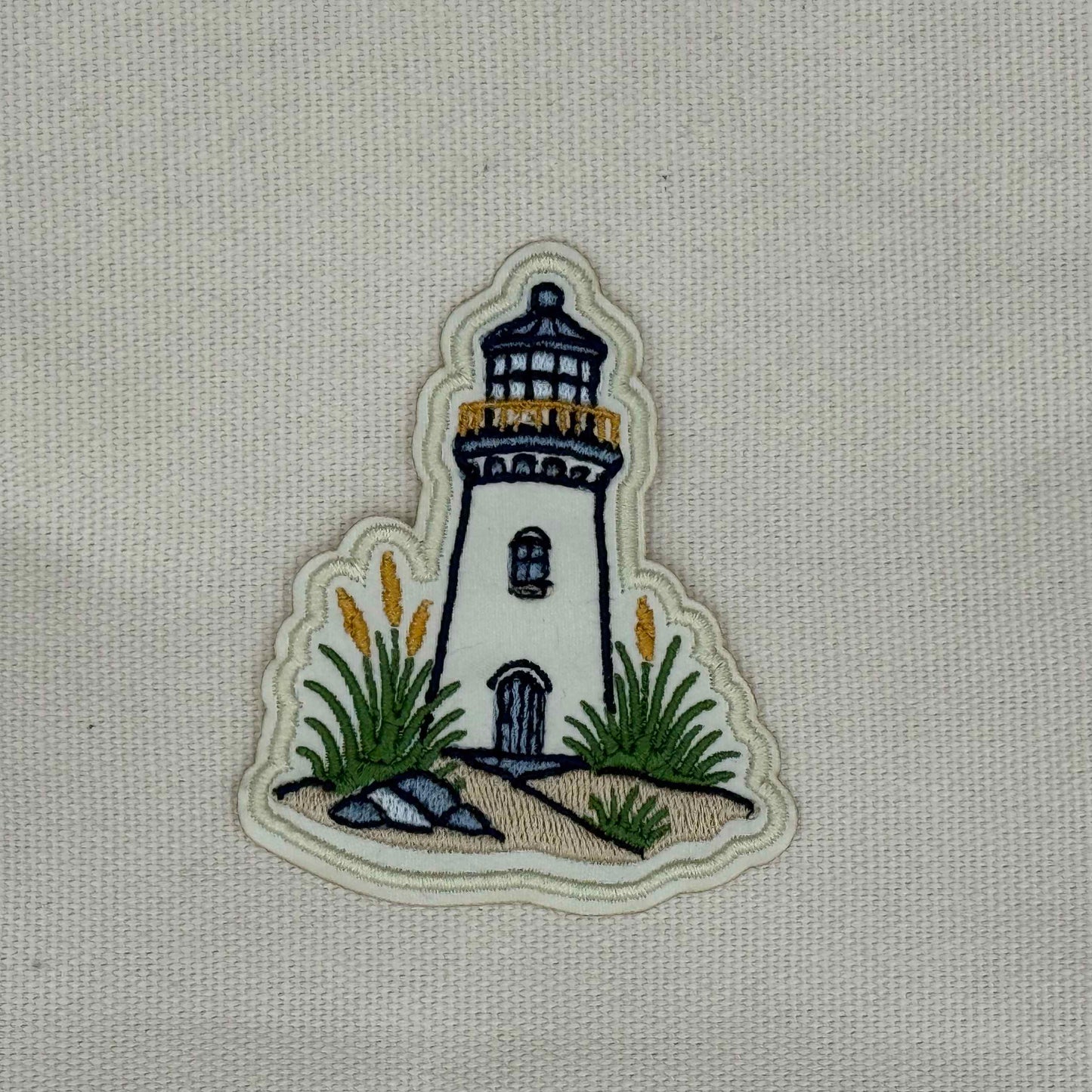 Coastal Lighthouse Embroidered Iron-On Patch