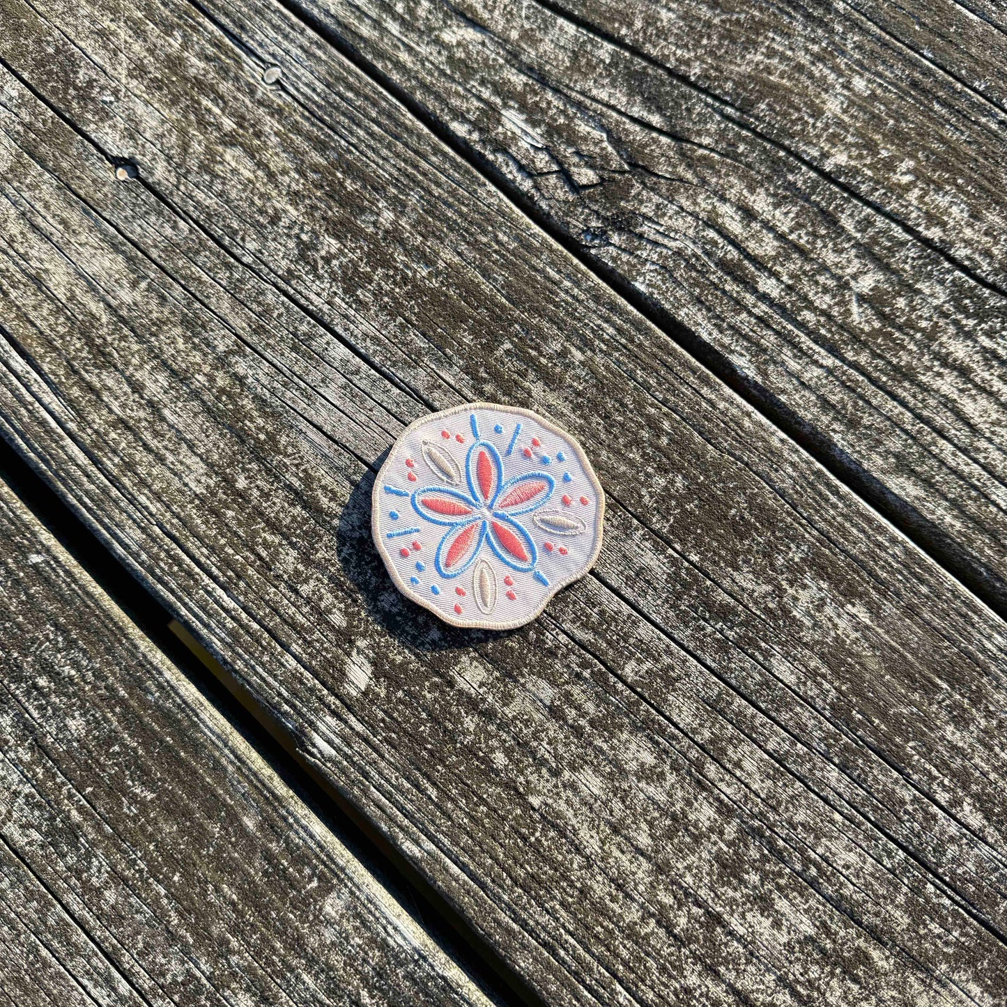 Sand Dollar Embroidered Iron-On Patch
