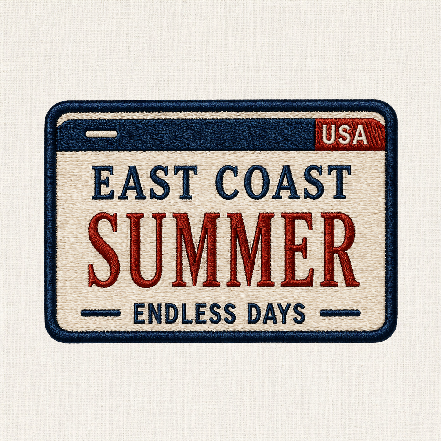 East Coast Summer License Plate Iron-On Patch — East Coast Collection